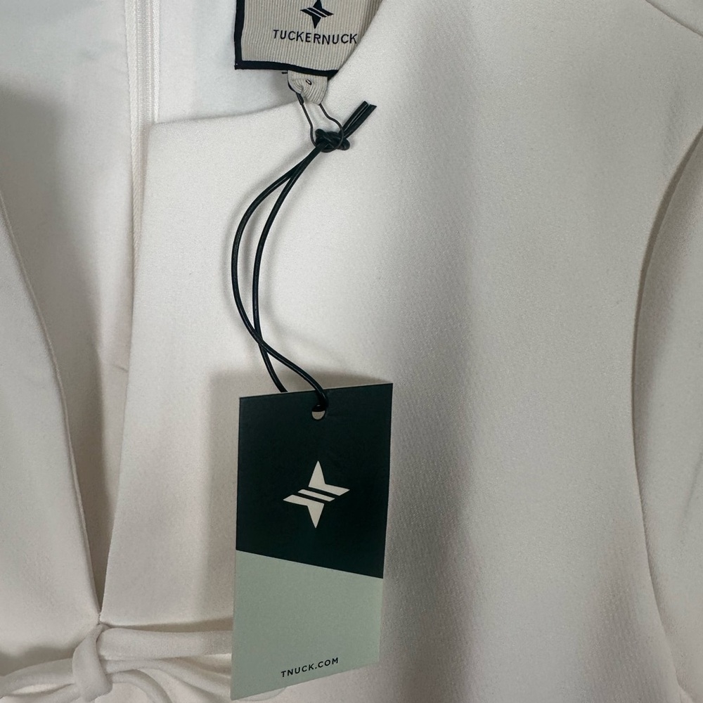 TUCKERNUCK White Crepe Blair Bow Coat Dress - Picture 7 of 11